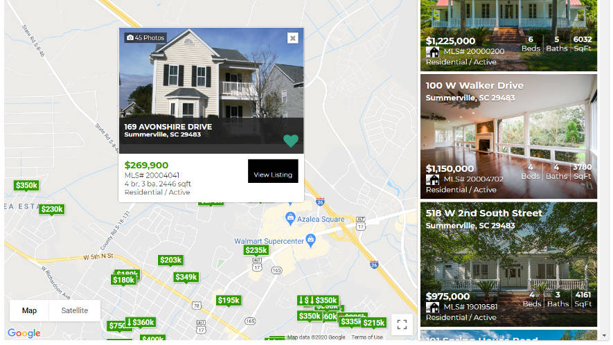 MLS Map Search Real Estate Websites Charleston